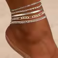 wholesale Metal Bohemian Ankle Chain with Zircon Evil Eye and Heart Butterfly-0-6
