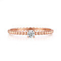 wholesale 18k Rose Gold with Lab-grown Diamond Ring 01ct Twist Shank Diamond K Gold Pinky Ring-0-4