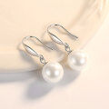 wholesale S925 Sterling Silver Pearl Ear Hook Earrings for Women, Long Elegant High-End Fashion Statement Drop Earrings, Trendy Niche Dangle Earrings-0-0
