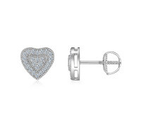 925 Sterling Silver Custom Butterfly Camellia Earrings, Trendy and Unique-E15096 Moissanite 1.0mm*48 beads  925 Silver Threaded Earbuds 6m