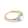 wholesale [925 Silver Gold Plated] Fashion Minimalist Electroplated Two-Tone Ring with Natural White Mother-of-Pearl Factory Supply Wholesale-0-1
