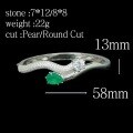 wholesale Metal Material: 925 Silver Gold-Plated High Carbon Diamond Muzo Green Pear Cut Exquisite Fashion Versatile Jewelry Ladies Bracelet-0-2