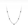 wholesale S925 Sterling Silver Black Bean Geometric Circle Necklace Korean Style Fashion Commuter Necklace Y01328-0-4