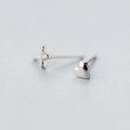 wholesale S925 silver asymmetrical heart-shaped cross stud earrings with diamonds, couple style jewelry E2694-0-2