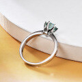 wholesale S925 Silver Green Moissanite 1 Carat Dynamic Ring with GRA Certificate, Light Luxury Fashion Gemstone Ring-0-2