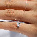 Sterling Silver 1-Carat Moissanite Mermaid's Tear Pendant Necklace-0-4