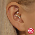 wholesale S925 Sterling Silver Open Cartilage Hoop with Zircon Rhinestone for Nose Ear Piercing-0-1