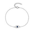wholesale 925 Sterling Silver Evil Eye Bracelet Light Luxury High-End Inlaid Blue Zircon Chain Cross-Border Europe, America, and Middle East Jewelry-0-4