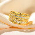 Metal Multi-Round Diamond Ring Fashion High-End Minimalist Stackable Band Wholesale-0-1
