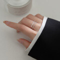 wholesale S925 Silver Nalan Double-layer Chain Ring Women's Temperament Aloof Style Link Index Finger Ring Minimalist Hand Jewelry J9083-0-2