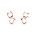 wholesale 18K Rose Gold New Cute Sweet Diamond Stud Earrings for Women, Fashionable Little Chic Style 9K Gold Moissanite Earrings Ins-0-5