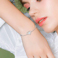 wholesale 925 Sterling Silver European and American Cross-Border Opal Gemstone Heart-Shaped Bracelet for Women, Minimalist Luxury Small Brand High-End Accessory-0-1