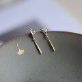 wholesale 9K Gold Japanese Korean Style Exquisite Gentle and Lively Leaf Drop Earrings Ear Studs-0-0