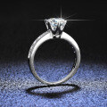925 Sterling Silver Moissanite Six-Prong Crown Ring for Women Wholesale-0-1