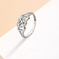 wholesale S925 Sterling Silver Heart Ring for Women, European and American Niche Design Adjustable Open Ring for Shein TEMU Dropshipping and Labeling-0-1