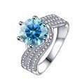wholesale S925 Sterling Silver 5 Carat Three Lives Love Moissanite Ring for Women, Cross-Border Hot-Style Wedding Proposal Wholesale-0-9