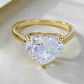 wholesale S925 Sterling Silver New Style High-End Zircon Inlaid Heart Shaped Fashion Versatile Elegant Proposal Ring-0-0