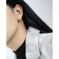 wholesale S925 sterling silver Korean version ins design minimalist asymmetric heavily worked exaggerated ear clip for non-pierced ears-0-2