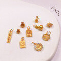 wholesale Metal S925 gold-plated pendant drop gourd six-syllable mantra and Tsakhi Lama charm accessories bracelet necklace bead DIY-0-0