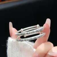 wholesale 9999 Pure Silver Baby Bracelet, Solid Men's and Women's Style, Engravable Hand and Foot Bracelet for Children's Full Moon or First Birthday Gift-6-Thousand Foot [Sunshine Baby]