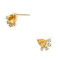 wholesale S925 silver plated with 14k gold, Dunli Jewelry wholesale fresh sweet niche cute style teardrop citrine earrings-0-0