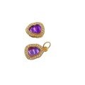 wholesale Sterling silver gold-plated inlaid natural amethyst calabash DIY bracelet necklace accessory pendant handcrafted cord jewelry-0-4