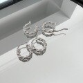 wholesale S925 Sterling Silver Twisted Rope Earrings for Women, Summer Xiaohongshu Viral Trendy Personalized Elegant Stud Earrings-0-0
