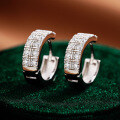S925 Sterling Silver Moissanite Round Hoop Earrings for Men and Women-0-0