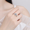 wholesale S925 Sterling Silver Cross-Border Wholesale 2-Carat Moissanite High-End Luxury Multi-Color Exquisite Ring-0-2