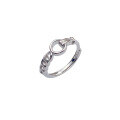 wholesale S925 Sterling Silver Fashion Minimalist Circle Half Twist Ins Style Ring Korean Version Niche Design Versatile Women's Ring-0-4