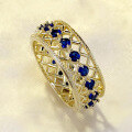 wholesale 925 Silver Gold-Plated New Royal Blue High-End Stackable Ring for Women, Fashionable Cross-Border-0-1