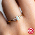 wholesale S925 Sterling Silver Opal Ring with Diamond Accents,。-0-3