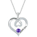 wholesale 925 Sterling Silver Cross-border Hot-selling Letter Sapphire Colored Gemstone Necklace High-end Silver Heart-shaped Pendant-0-14