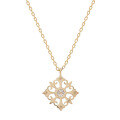 wholesale 9K solid gold jewelry women's Japanese-style minimalist Moissanite hollow snowflake-shaped pendant necklace-0-4
