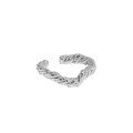 wholesale S925 Sterling Silver Korean-style INS Niche Design Minimalist Versatile Twisted Rope Open Ring for Women-0-4
