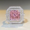 wholesale S925 Sterling Silver Pink Zircon Ring for Women,。-0-3