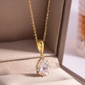 wholesale S925 Silver Waterdrop Pendant Necklace for Women, Minimalist Pendant, Light Luxury Collarbone Chain, Bestseller on Independent Sites-0-1