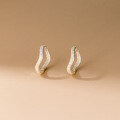 wholesale S925 Sterling Silver Minimalist Ins Style Wave Dune Ear Clips Trendy High-end Ear Accessories for Women M05442-0-4