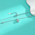 wholesale S925 Sterling Silver Cross-Border New Moissanite Collarbone Necklace, Minimalist and Elegant Advanced Pendant Four-Claw Bubble Necklace Wholesale-0-2