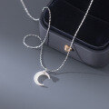 wholesale S925 Sterling Silver Sweet Ins Style Shell Moon Necklace Elegant Design Women's Necklace Y01215-0-2