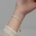 wholesale S925 silver small and fresh petite pearl beaded bracelet, fashionable, simple, and elegant temperament accessory S5139-0-1
