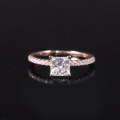 wholesale 9/10/14/18k Gold High-End Square D Color 1 Carat Moissanite Ring with Certificate-0-0