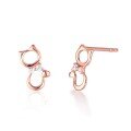wholesale 18K Rose Gold New Cute Sweet Diamond Stud Earrings for Women, Fashionable Little Chic Style 9K Gold Moissanite Earrings Ins-0-0