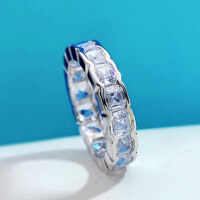 wholesale 925 Silver Pai Diamond Ring for Women 4*4 Pagoda Ring Micro Pave Cross-Border One-Click Dropshipping, Zhuo Zhi Fan Jewelry New Arrival-White No. 5