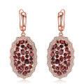 wholesale S925 Silver Luxury Natural Garnet Stud Earrings, Group Setting High-End Feel Natural Gemstone Earrings-0-4