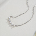 S925 Silver Full Diamond Collar Necklace Women HW Evening Moissanite Pendant-0-0