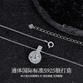 S925 Sterling Silver D Color Moissanite Cross-Border Fashion Round Pendant Necklace Wholesale-0-0