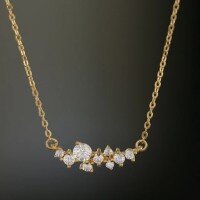 wholesale S925 Sterling Silver Exquisite Zircon Star Necklace for Women, Minimalist andDesign, High-End Feeling Jewelry-BX0452-Gold 925 Silver