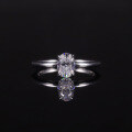 wholesale S925 Sterling Silver High-End 1ct Zircon Four-Prong Eagle Claw Single Stone Engagement Ring with Zircon-0-0