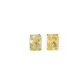 wholesale 925 Sterling Silver Women's Earrings Simple Classic Four-Prong Ice Flower Cut Earrings with Yellow Diamond Radiant Cut Earrings Factory Direct-0-4